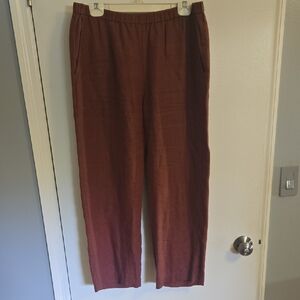 Eileen Fisher 100% Linen Cropped Pants
